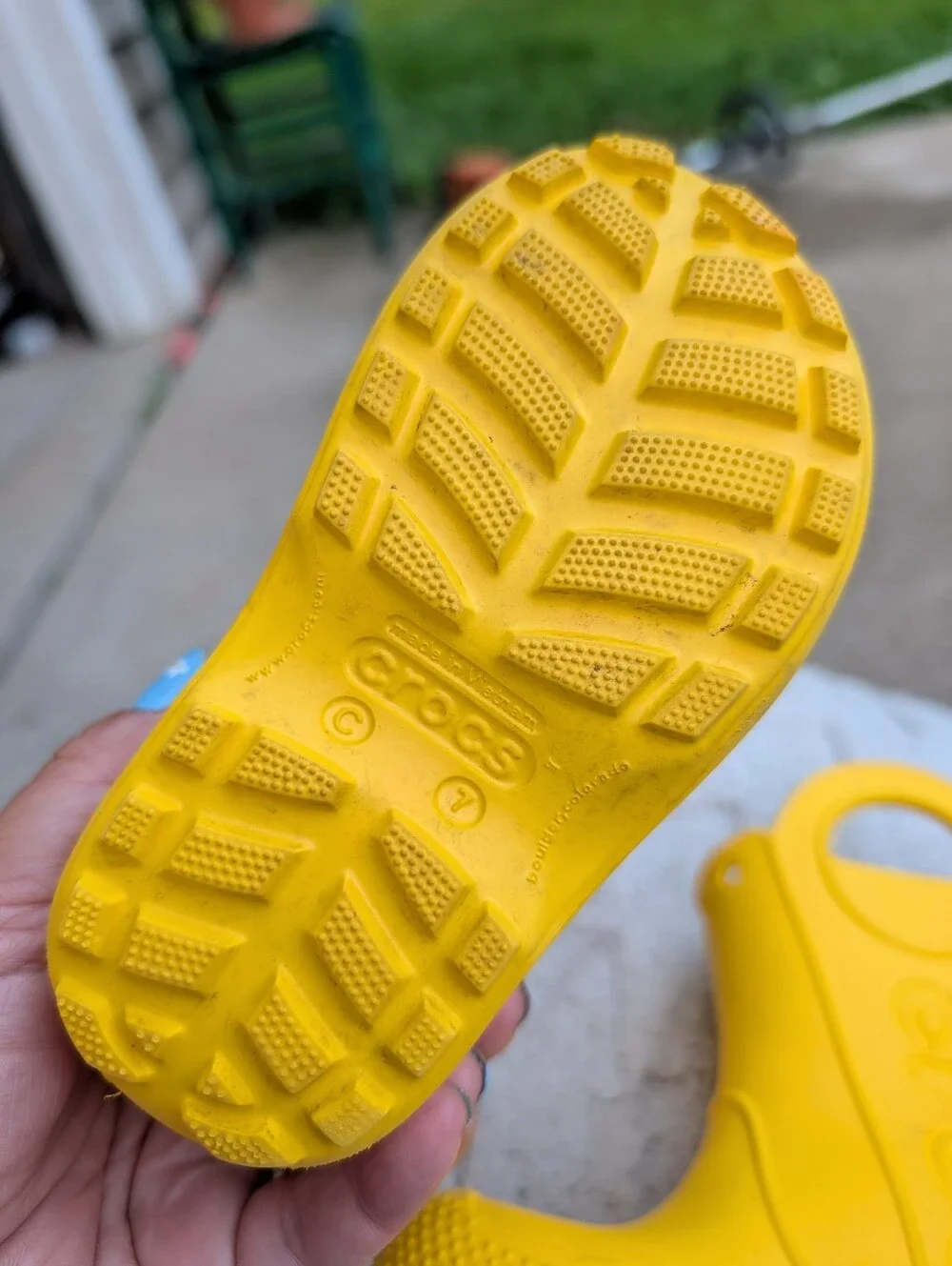 Kids Pull On Yellow Rainboots Made Crocs Size 7
